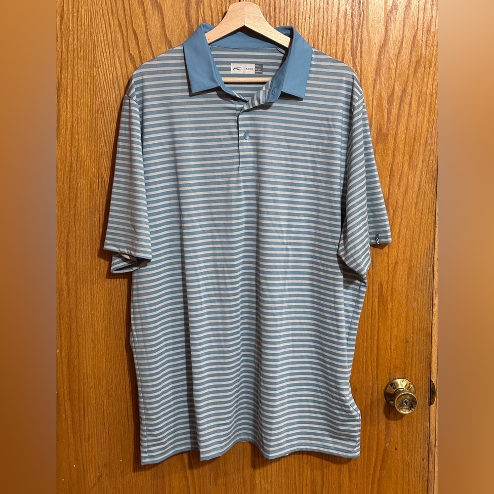 KJUS Men's Striped Polo Shirt sz 3 X Blue (AB)